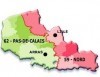 region nord pas de calais Carte région Nord Pas de Calais, carte 59/62